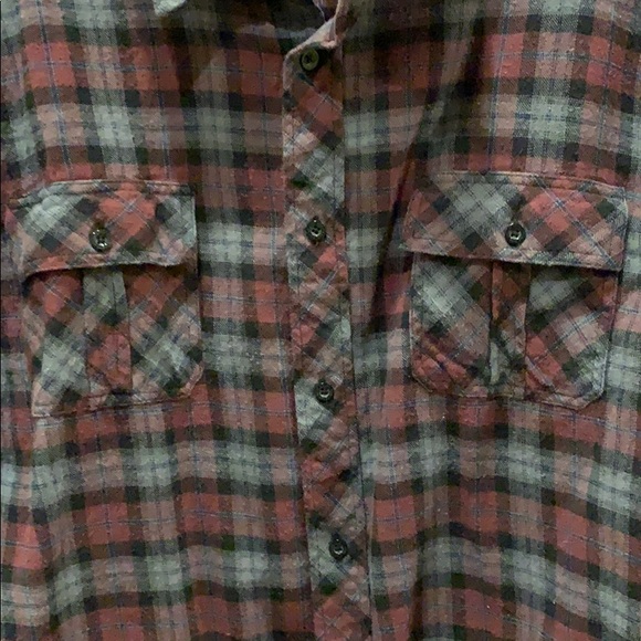 MENS BLUE CROWN BUTTON DOWN FLANNEL - Picture 3 of 5